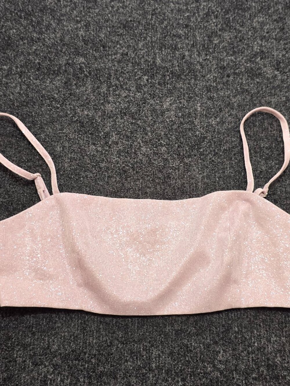 Princess Polly Glitter Bralette Crop Top Pink Sparkle AUS 10 US 6 Party Clubwear